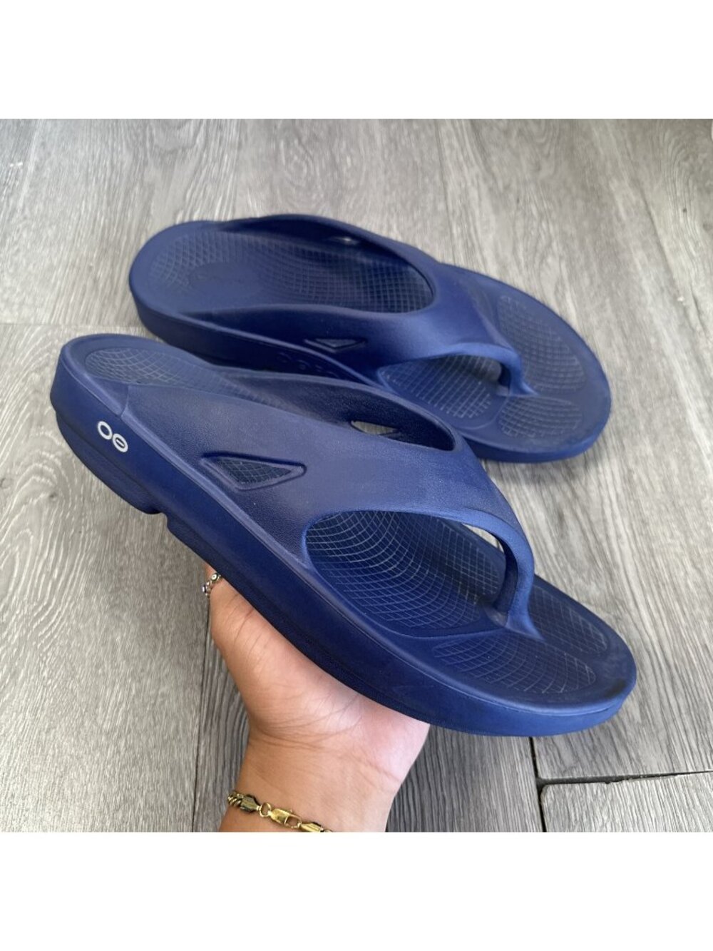 Oofos Ooriginal Recovery Thong Flip Flop Sandal Mens 10 Blue